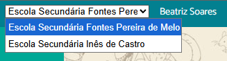 Lista para mudar de escola, no canto superior direito